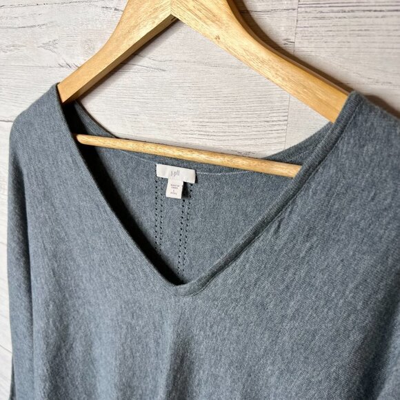 J Jill Sweater Size Large Faded Teal Long Sleeve Dolman Sleeve Knit 3/4 Sleeve - Picture 5 of 16